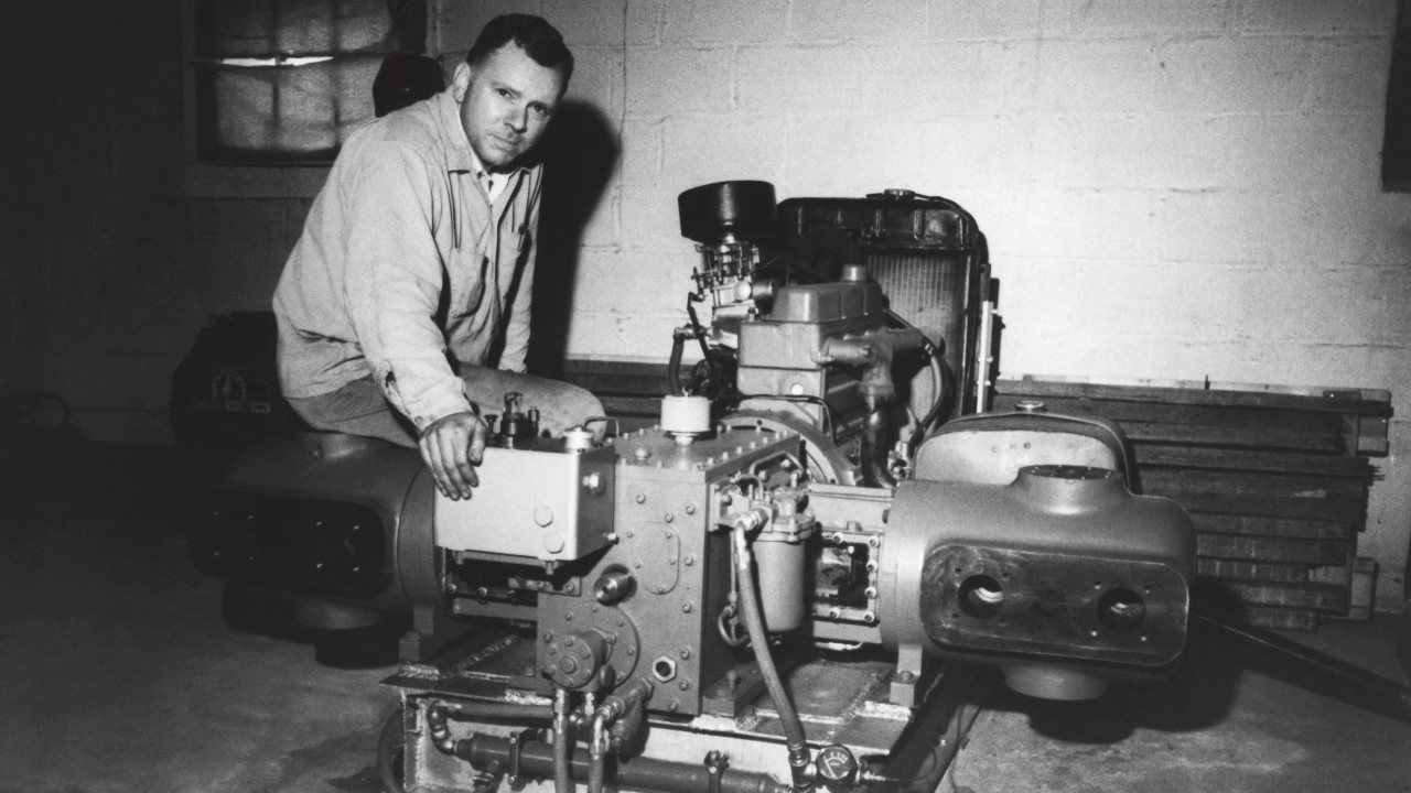 The 1907 Lucas Horizontal boring mill, sitting in the Buchwald family Basement. that Jim Buchwald used to teach himself how to be a machinist