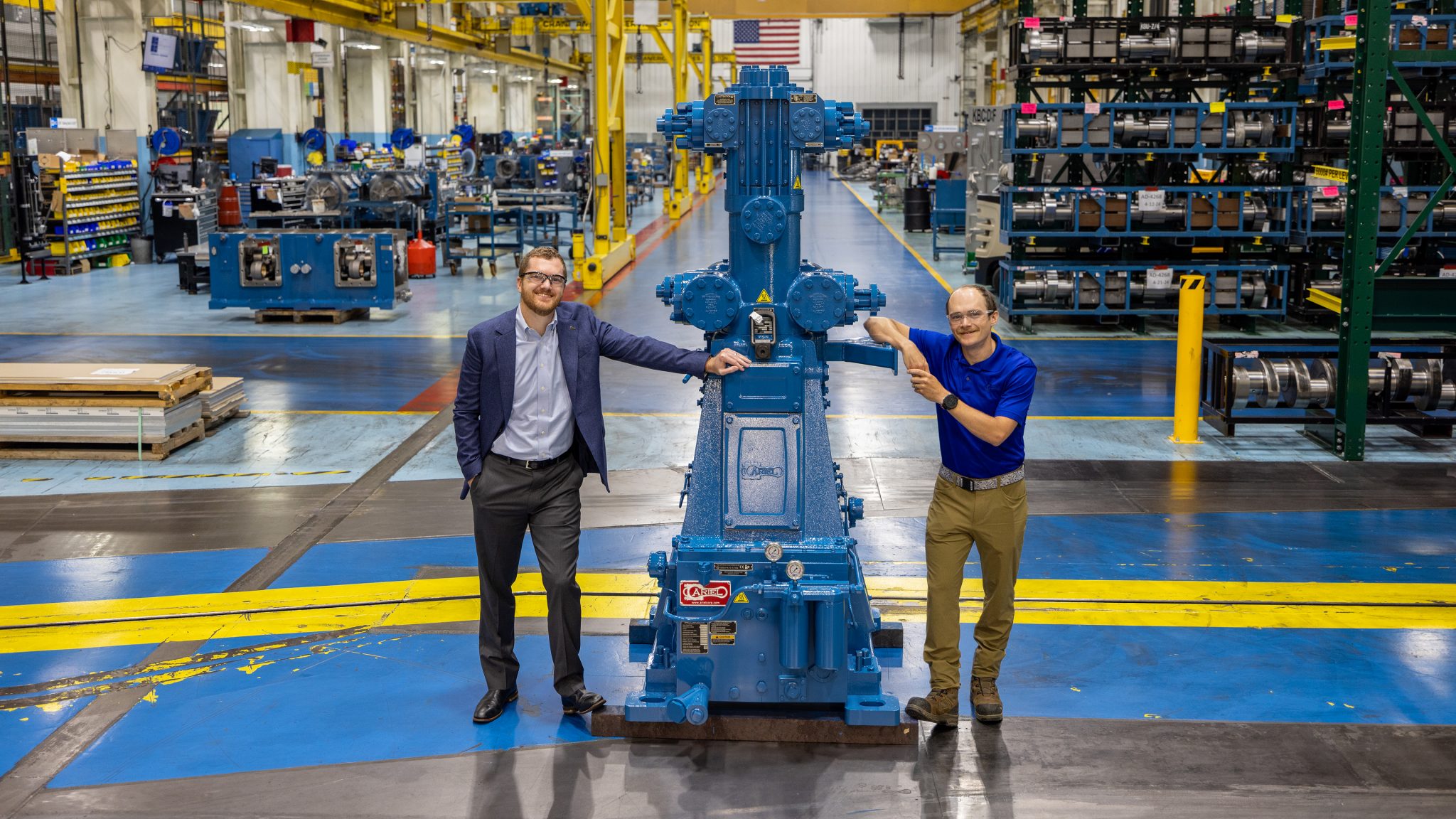 Alex and Sam Wright alongside serial number 70,000, an Ariel KBH, before shipment to Slovakia.