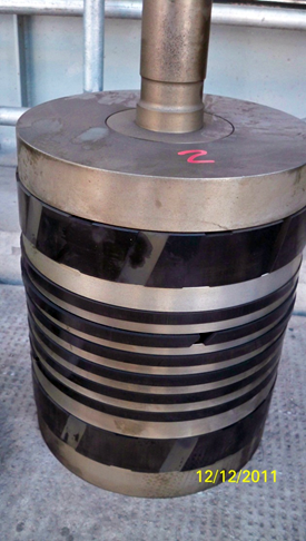 Campana hydrogen compressor piston after 9300 hours of operation.