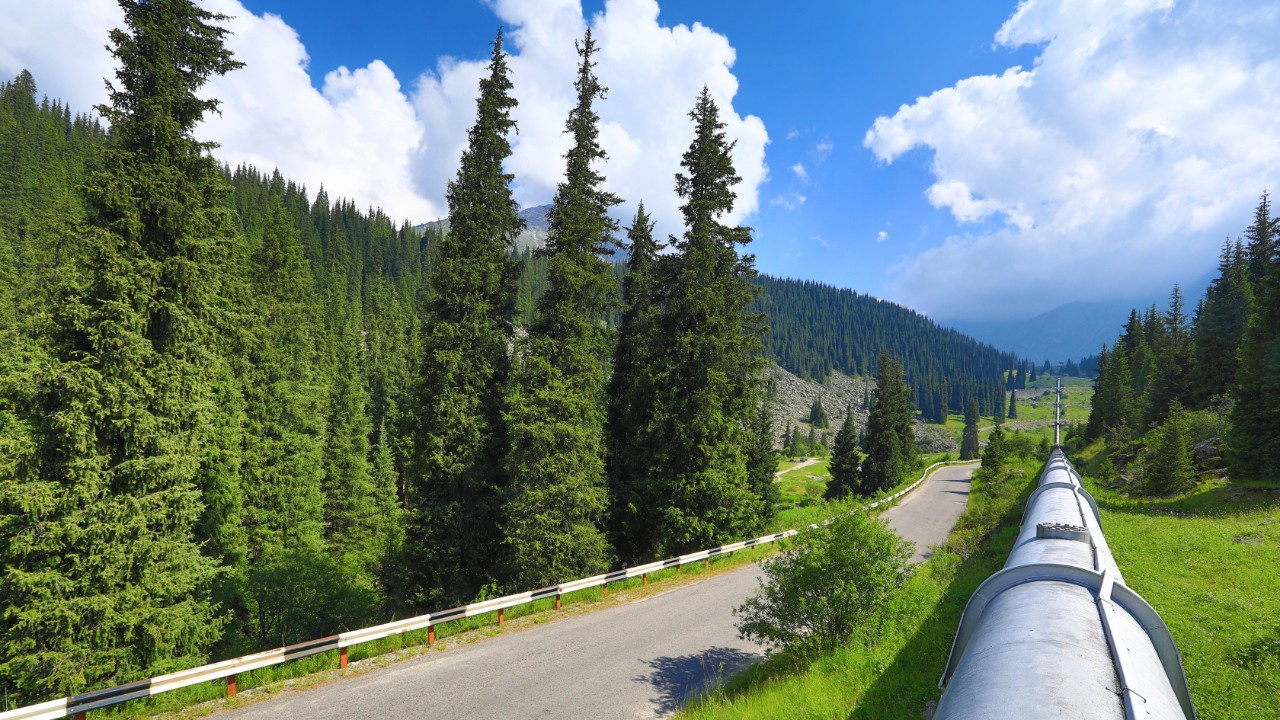 oil pipeline in the mountains