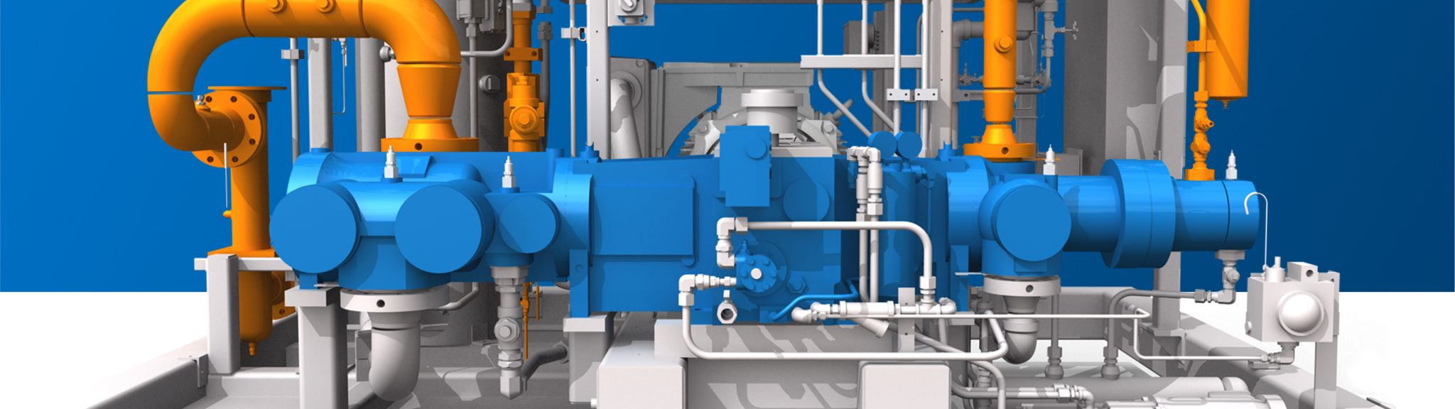A rendering of an Ariel CNG Compressor within a CNG Station