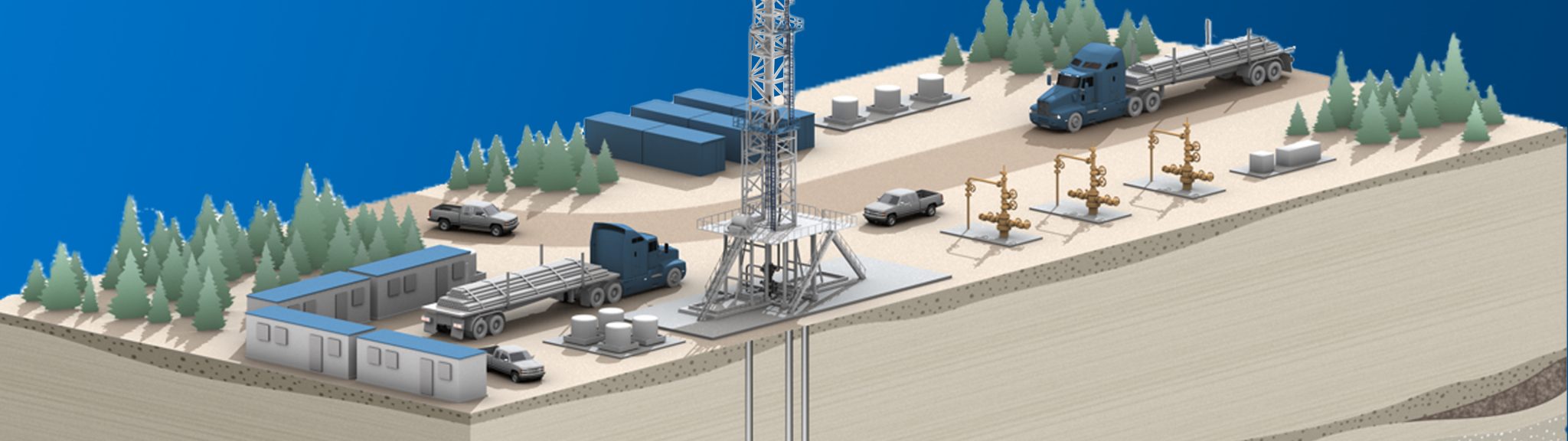 A rendering of a natural gas wellhead
