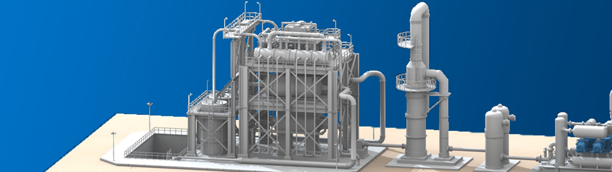a rendering of the processing unit in the Acid Gas Service Unit
