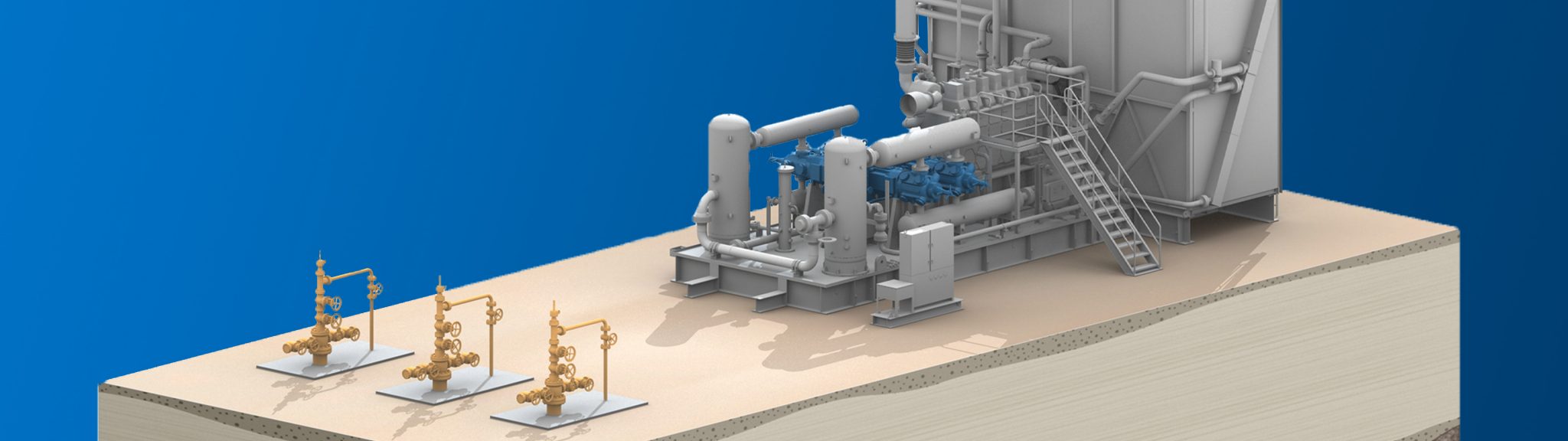 A rendering of a compressor station