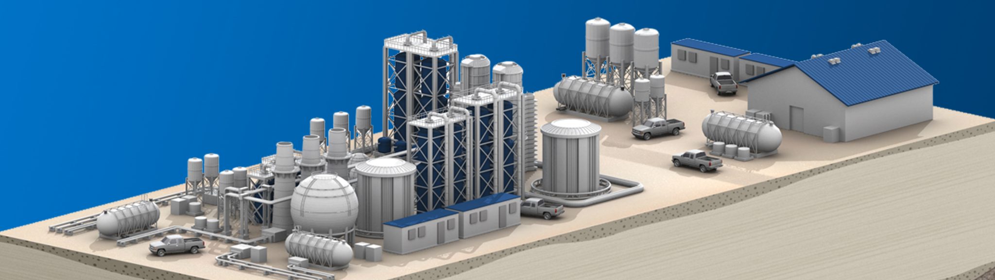 A rendering of a natural gas processing pant
