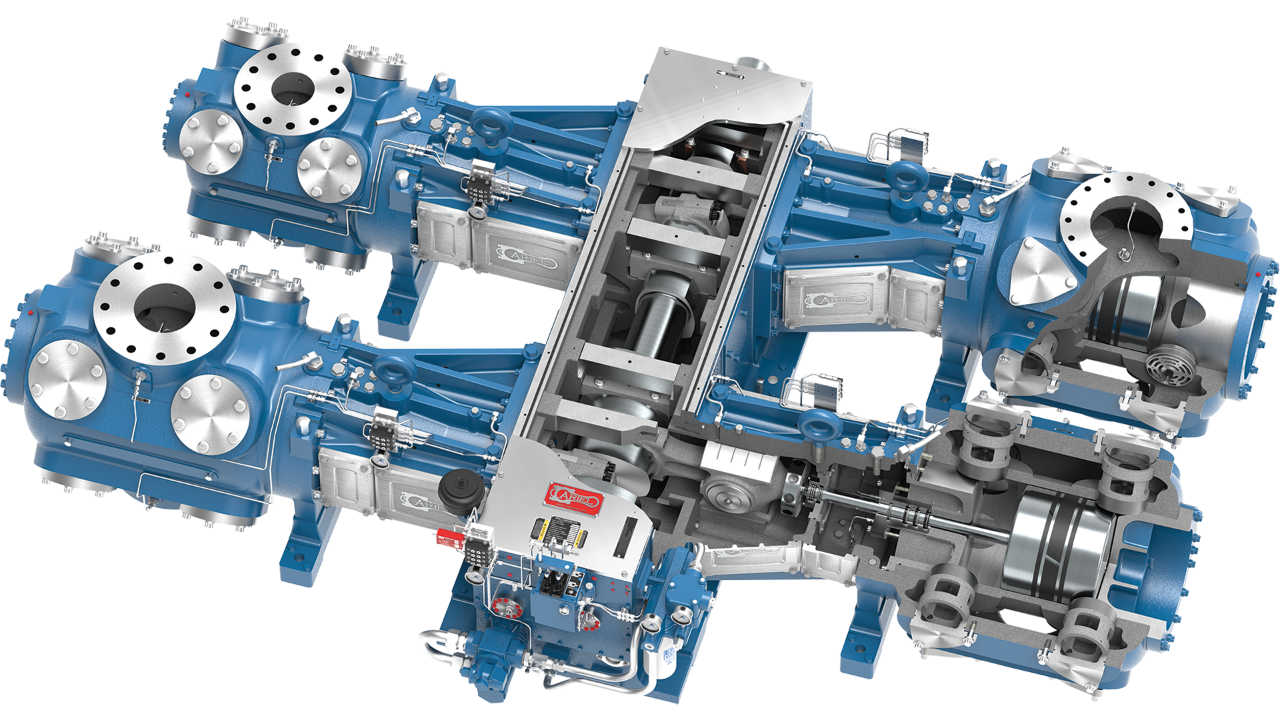 Cross section rendering of an Ariel KBK compressor 