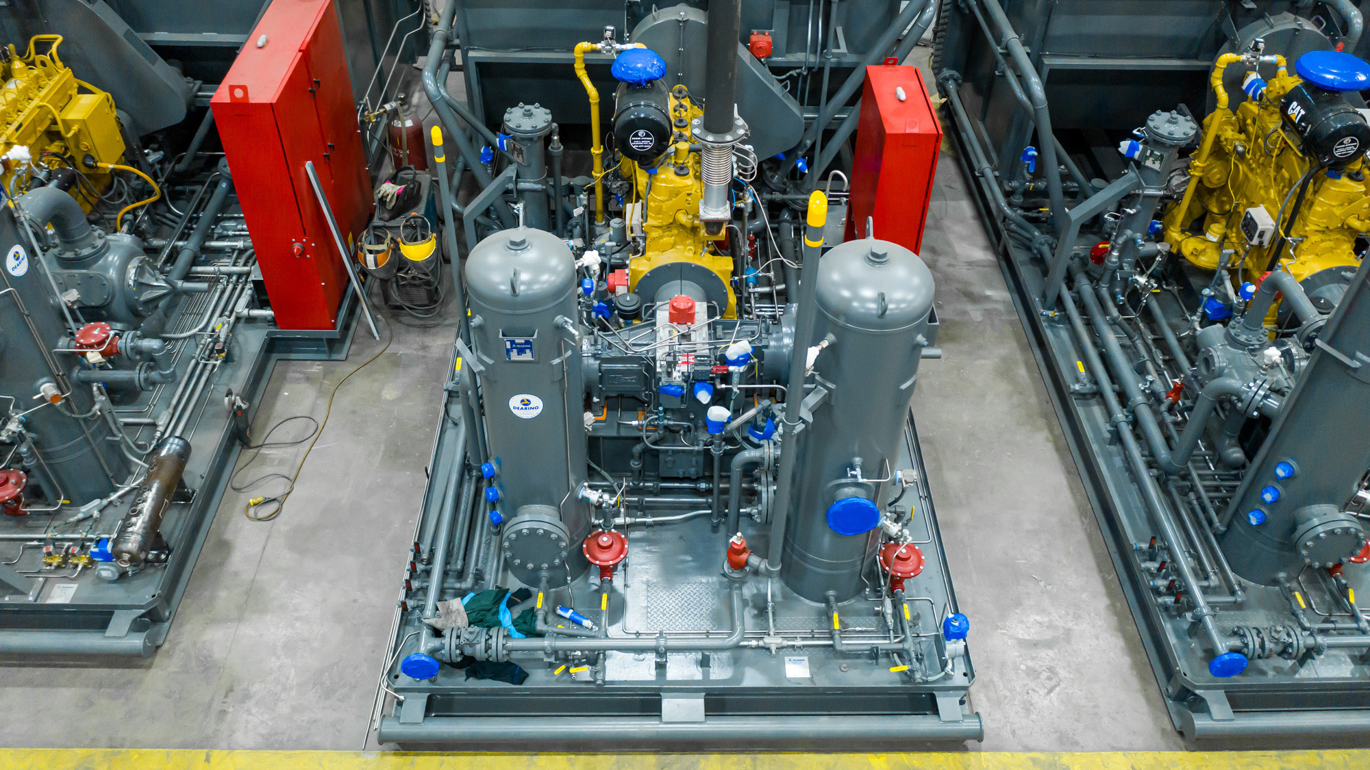 Drone shot of a Dearing compressor packaging facility