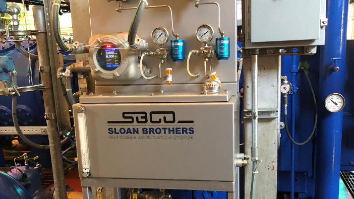 A Sloan lubrication system installed in the field.
