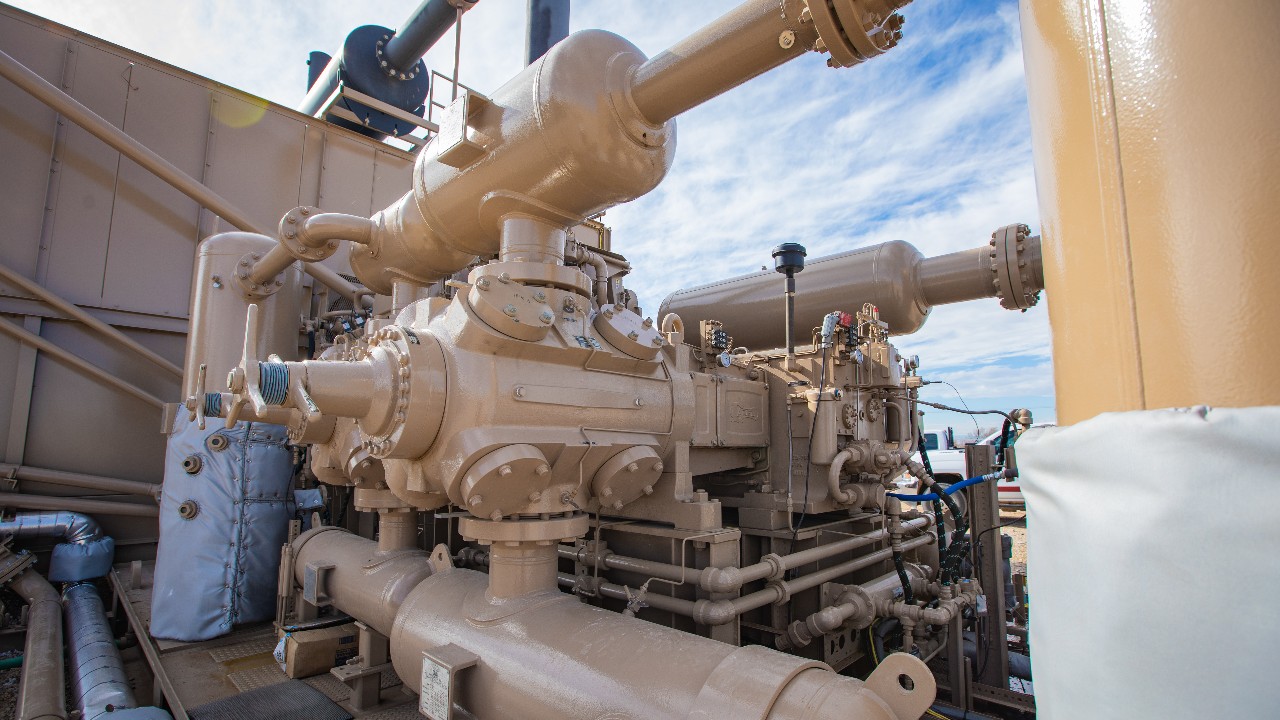 An Ariel compressor in a package at the Sandero compressor station